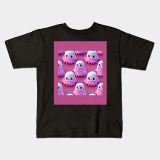 Pink Ghost Halloween Kids T-Shirt